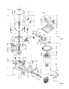 MOTOR & PUMP Diagram and Parts List for BCAW-50  General Electric Washer