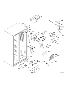 FF FUNCTIONAL PARTS Diagram and Parts List for DSRF5KGXCEWW  General Electric Refrigerator
