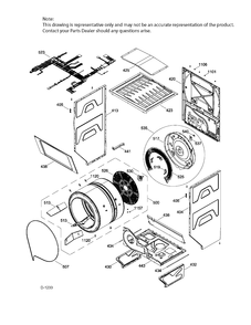 CABINET & DRUM DRYER Diagram and Parts List for GUAN275ED2WW  General Electric Dryer
