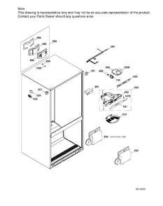 FF FUNCTIONAL PARTS Diagram and Parts List for GNR22DGEBFBB  General Electric Refrigerator
