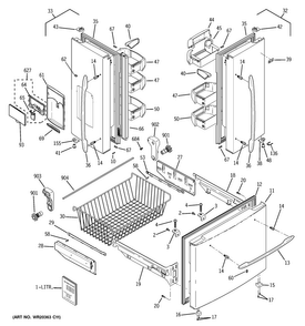 Doors Diagram and Parts List for PFSS2MJYJSS  General Electric Refrigerator