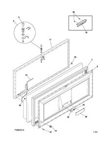 DOOR Diagram and Parts List for FCM20DMBWH  General Electric Freezer