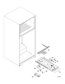 FF SECTION Diagram and Parts List for GTRS0KBZALSS  General Electric Refrigerator