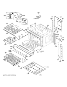 Part Location Diagram of WB44X40787 GE ELEMENT BROIL