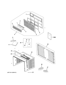 GRILLE & CHASSIS PARTS Diagram and Parts List for AEE08ATL2  General Electric Air Conditioner