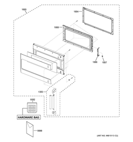 Door Parts Diagram and Parts List for CVM1750SH1SS  General Electric Microwave