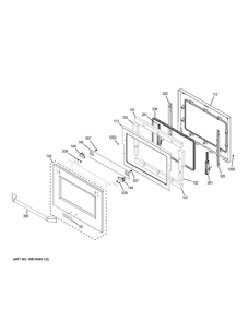 LOWER DOOR Diagram and Parts List for ZET2FL1SS  General Electric Wall Oven