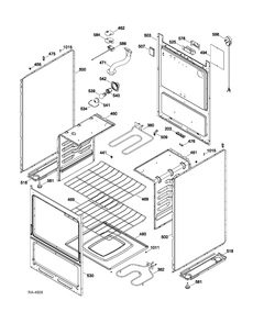 BODY PARTS Diagram and Parts List for JCAS745M2BB  General Electric Range