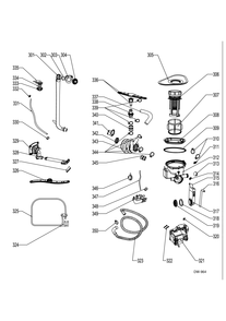 SUMP & MOTOR MECHANISM Diagram and Parts List for MDF400SGF0WW  General Electric Dishwasher