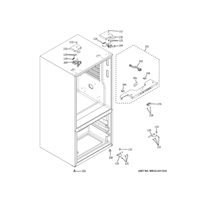 Case Parts Diagram and Parts List for GFE24JYKJFFS  General Electric Refrigerator