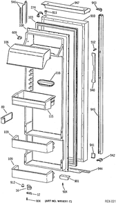REFRIGERATOR DOOR Diagram and Parts List for TPX24B1YAWW  General Electric Refrigerator