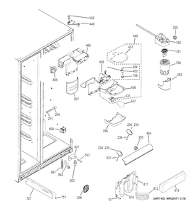Fresh Food Section Diagram and Parts List for HSS25ASHBCSS  Hotpoint Refrigerator