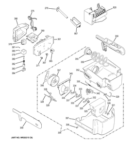 ICE MAKER & DISPENSER Diagram and Parts List for GZS23HSECFSS  General Electric Refrigerator