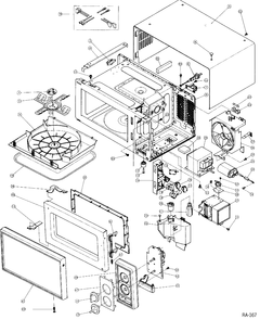 BODY PARTS Diagram and Parts List for GSU0411BA04  General Electric Microwave