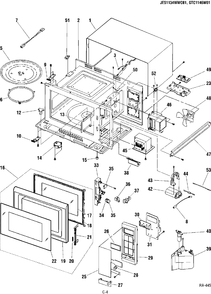 BODY PARTS Diagram and Parts List for GTC1146W01  General Electric Microwave