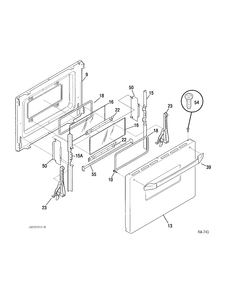 DOOR Diagram and Parts List for GRMF2150ZC1  General Electric Range