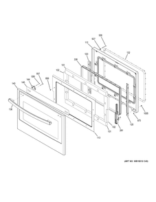DOOR Diagram and Parts List for JK3000DF4BB  General Electric Wall Oven