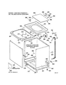 CABINET Diagram and Parts List for 56241B0WW  General Electric Washer