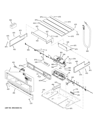 Control Panel Diagram and Parts List for PTS7000BN1TS  General Electric Range