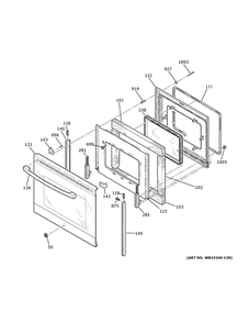 Door Diagram and Parts List for JB735EP2ES  General Electric Range