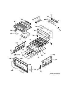 Upper Oven Diagram and Parts List for PGS950SEF3SS  General Electric Range