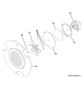 CONVECTION FAN Diagram and Parts List for PGB940SEJ1SS  General Electric Range
