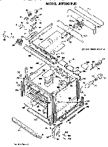 Lower Oven Diagram and Parts List for JKP38GJ5  General Electric Wall Oven