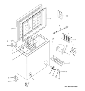 Freezer Parts Diagram and Parts List for FCM7SKAWW  General Electric Freezer