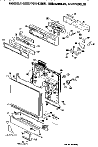 Front/control Panel Diagram and Parts List for GSD2200L03  General Electric Dishwasher
