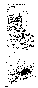 Unit Parts Diagram and Parts List for TBX18PGB  General Electric Refrigerator