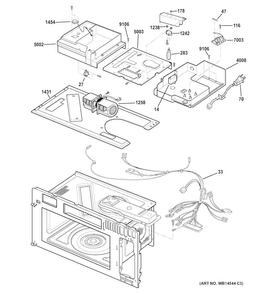 Interior Parts Diagram and Parts List for PVM9179SF2SS  General Electric Microwave