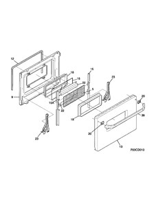 DOOR ASSEMBLY Diagram and Parts List for CRMF2150TM-1  General Electric Range