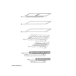 Shelves Diagram and Parts List for CCP06BP4PEW2  General Electric Wine and Beverage Cooler