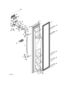 FZ DOOR Diagram and Parts List for GSRS3KLZDFBS  General Electric Refrigerator