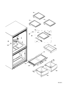 FF SHELVES Diagram and Parts List for PDR20KSEALES  General Electric Refrigerator