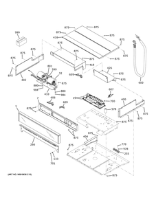 Control Panel Diagram and Parts List for ZTS90DPSN3SS  General Electric Wall Oven