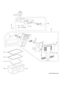 Fresh Food Section Diagram and Parts List for GPE12FGKBWW  General Electric Refrigerator