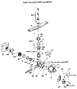 Motor-pump Assembly Diagram and Parts List for GSM507L-20  General Electric Dishwasher