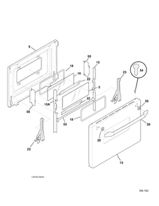 DOOR Diagram and Parts List for GRMF2150TM5  General Electric Range