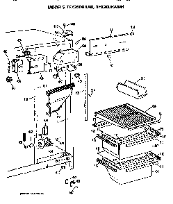 Fresh Food Section Diagram and Parts List for TFX20DRAWHWH  General Electric Refrigerator