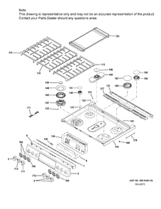 CONTROL PANEL & COOKTOP Diagram and Parts List for PCGS960BEL1TS  General Electric Range