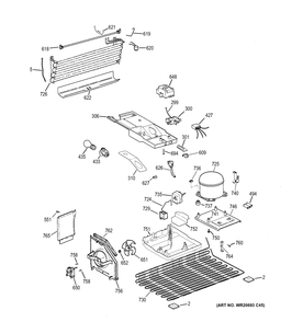 MACHINE COMPARTMENT Diagram and Parts List for HTS18BBEMRBB  General Electric Refrigerator