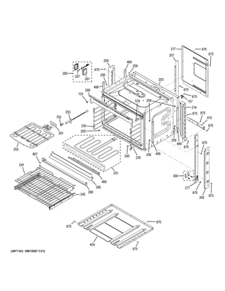 Body Parts Diagram and Parts List for PK7000DF7WW  General Electric Wall Oven