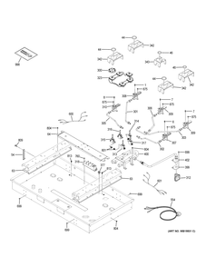 GAS & BURNER PARTS Diagram and Parts List for JGP5536DL1BB  General Electric Cooktop
