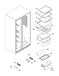FF SHELVES Diagram and Parts List for PSDS3YGXAFSS  General Electric Refrigerator