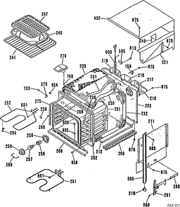 CHASSIS Diagram and Parts List for JCKS06WS-2  General Electric Range