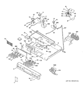 Gas & Burner Parts Diagram and Parts List for C2S985SET6SS  General Electric Range