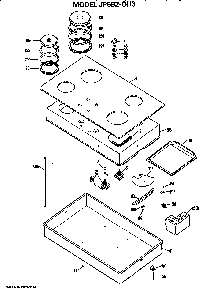 Cooktop Diagram and Parts List for JP6820H3  General Electric Cooktop