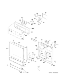 Part Location Diagram of WD34X24199 GE GRAPHIC & INSERT Assembly
