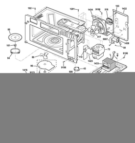 Interior Parts Diagram and Parts List for PVM9179SF3SS  General Electric Microwave